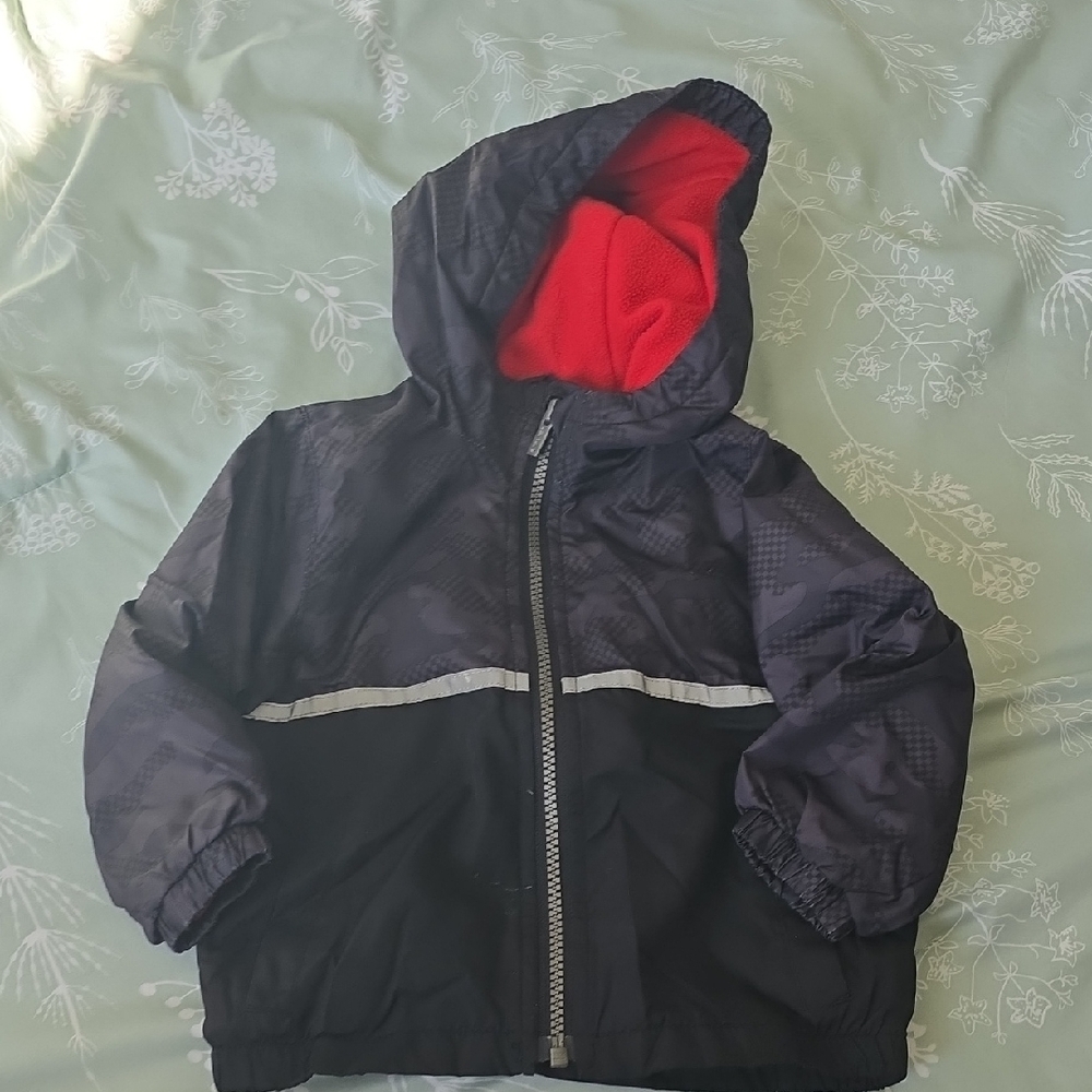Carter's Black and Red Hooded Raincoat